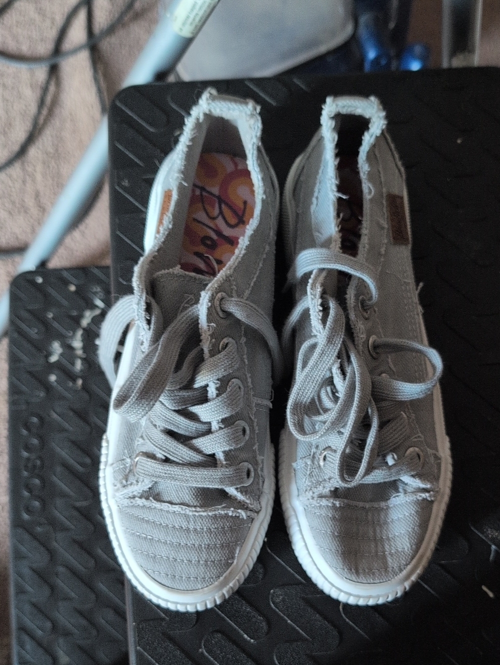 Blowfish Casual Gray Canvas Lace-Up Sneakers